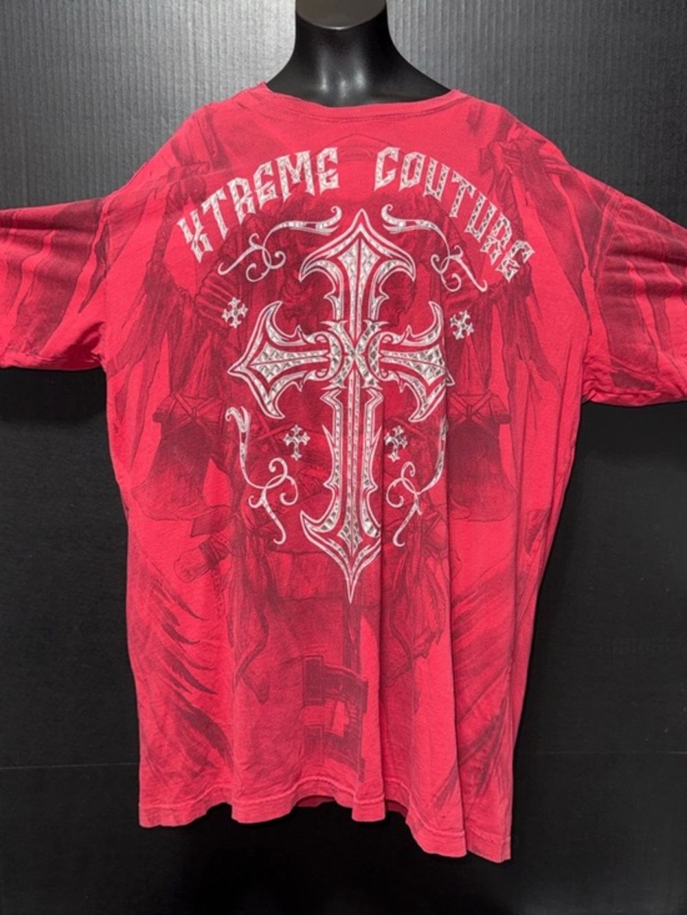 ๐VINTAGE Xtreme Couture Red Lived In Distressed Rocker T-shirt